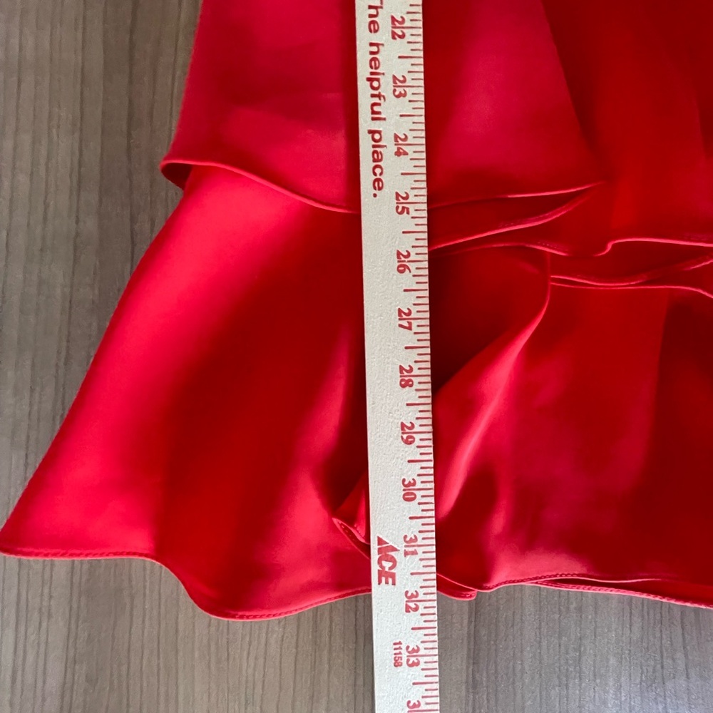 BCBG MaxAzria Red Ruffle One Shoulder Mini Dress - size 8 - Picture 7 of 9
